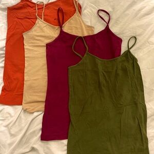 No Bounaries Orange,Beige,Cranberry, & Army Green Tank Tops